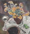  VICTOR LECLERCQ - VASE DE FLEURS SUR LA TABLE DE GOUTER