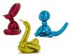  JEFF KOONS - BALLOON RABBIT (RED); SWAN (YELLOW); MONKEY (BLUE)