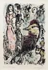  MARC CHAGALL - LA FAMILLE AU COQ