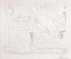  PABLO PICASSO - MODELE CONTEMPLANT UN GROUPE SCULPTE